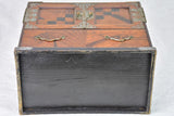 Antique French marquetry jewelry box with drawers