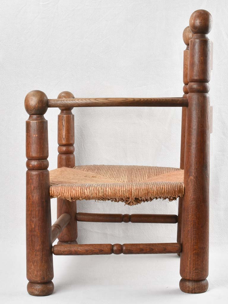 Wooden fireside armchair - Charles Dudouyt (1885 - 1946)