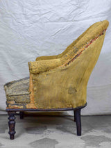 19th Century Napoleon III 'toad' armchair