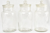 Emblematized antique French preserving jars