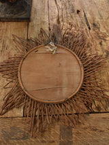 French mid-century woven cane mirror