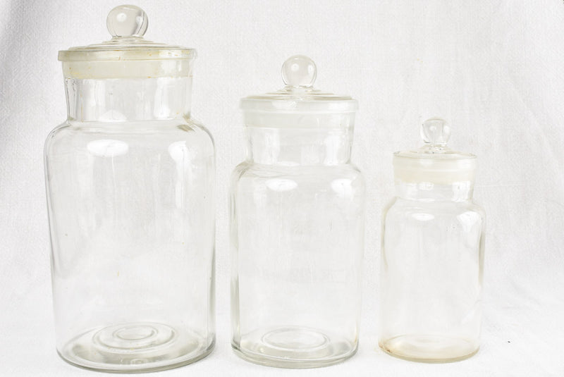 Rustic 70s French preserving glass jars