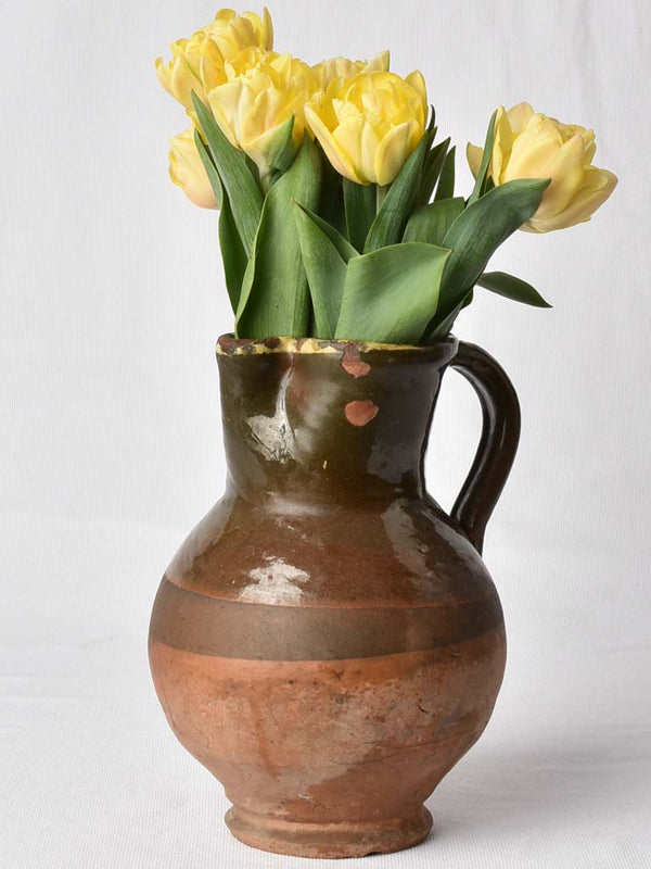 Historic nineteenth-century brown-glazed pitcher