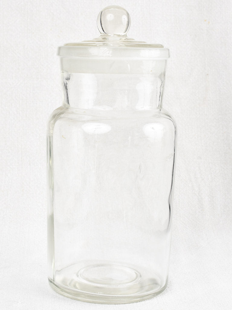 Variety-sized vintage glass storage jars