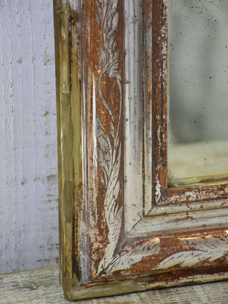 Antique French Louis Philippe mirror with silver frame 29¼" x 20¾"