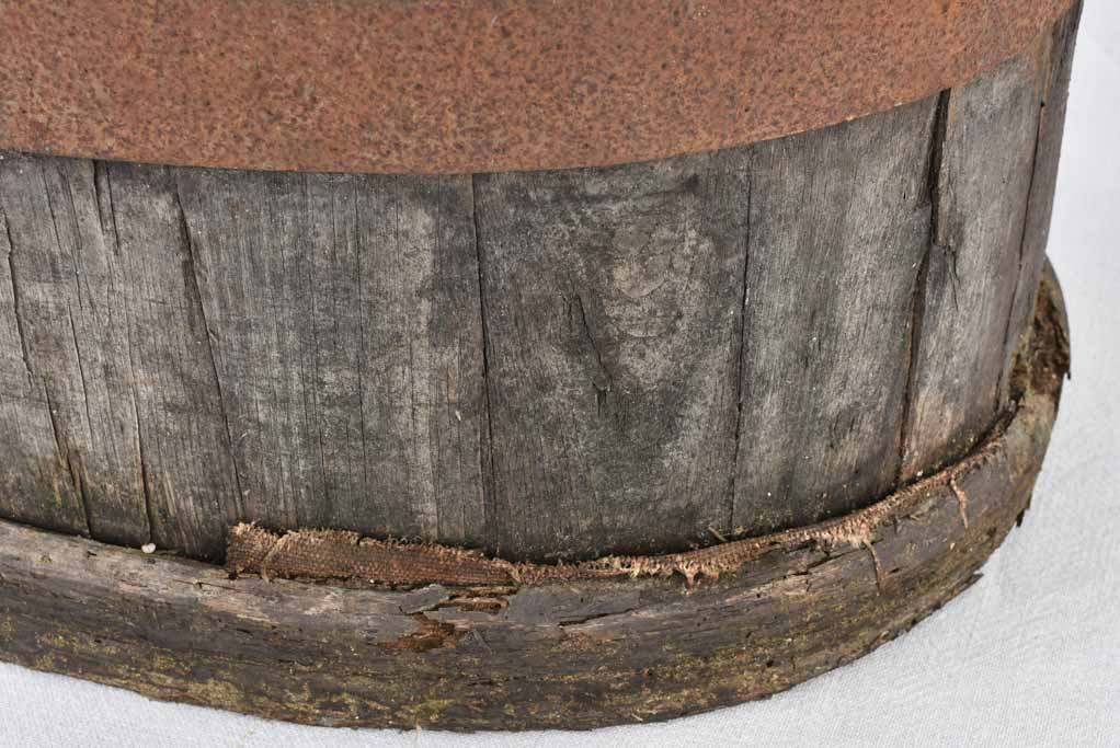 Weathered wooden barrel from Italy