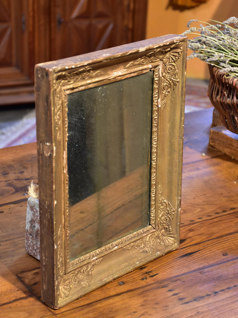 Small antique French mirror with gold frame