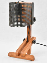 Vintage 1960s adjustable pine table lamp