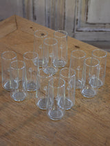 Set of 12 French Armagnac glasses with sword motif