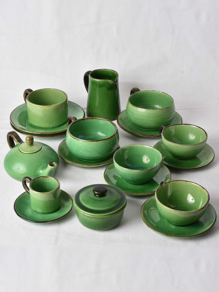 Vintage Green Glazed Dieulefit Ceramics
