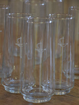 Set of 12 French Armagnac glasses with sword motif