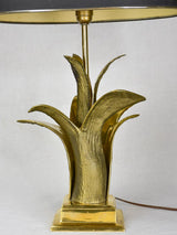 Superb bronze table lamp with gold foliage