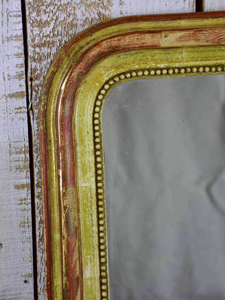 Antique French Louis Philippe mirror with rustic frame 20¾" x 25½"