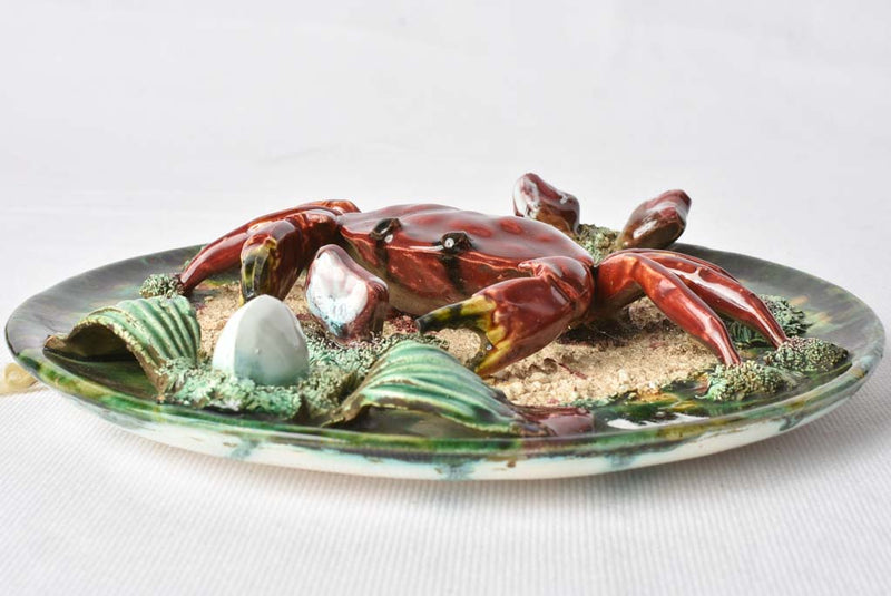 Majolica plates with coastal aesthetic