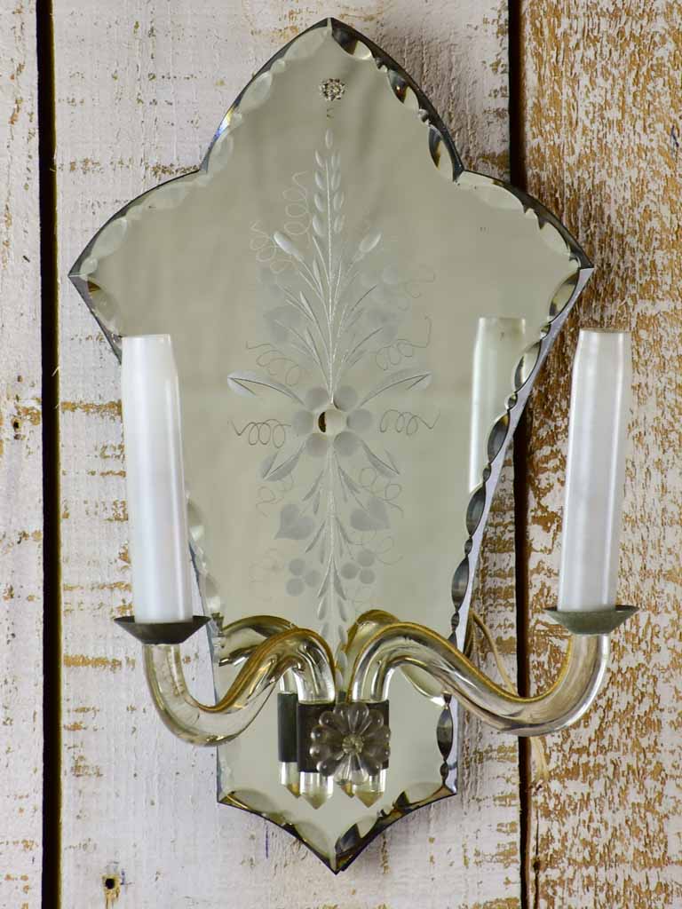 Pair of Venetian style mirrored wall sconces