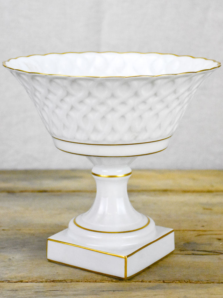 Early 20th Century Limoges fruit bowl on pedestal