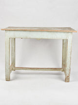 Antique French farm table with pale blue patina 40½"