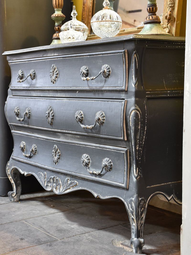French Tombeau commode with blue patina