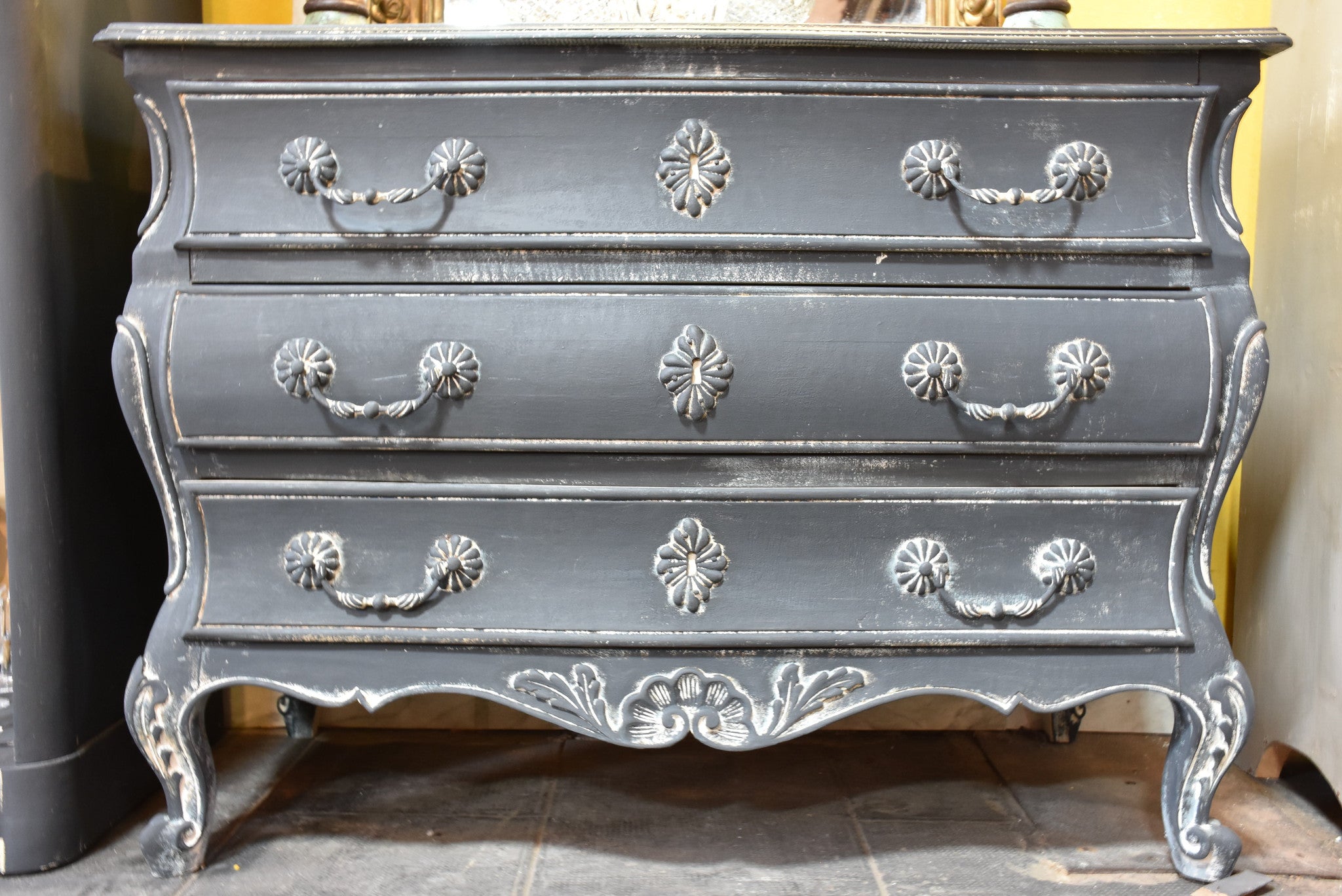French Tombeau commode with blue patina