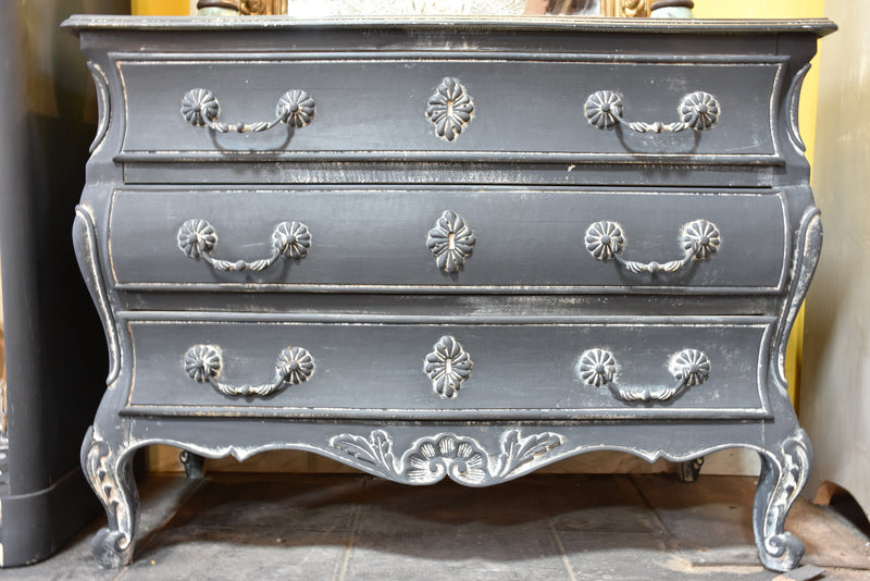 French Tombeau commode with blue patina