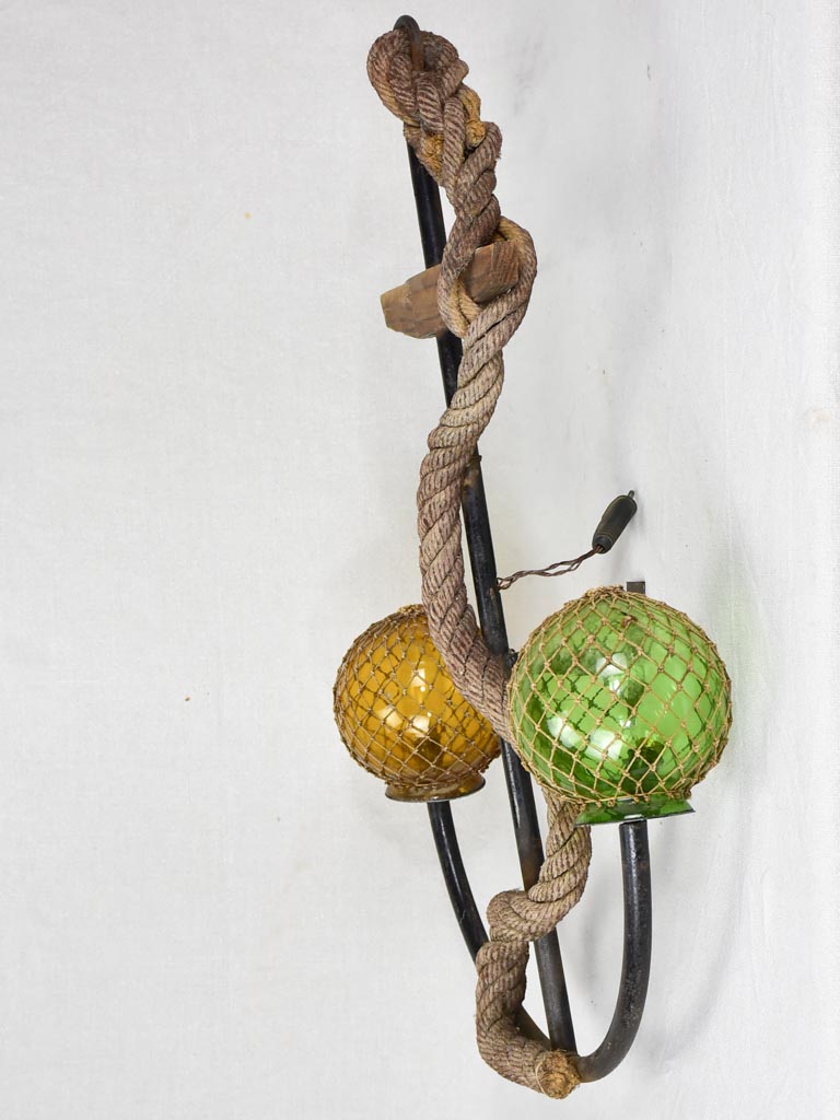 Rope and Glass Anchor Wall Light