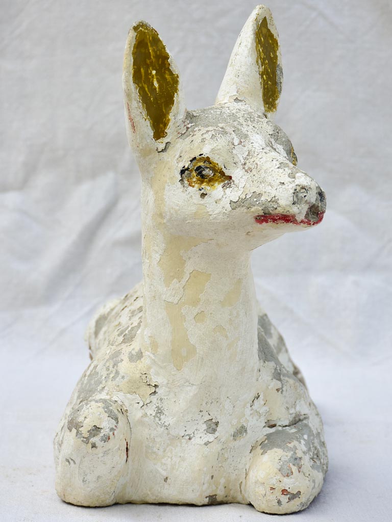 Mid century cement garden sculpture of a baby deer