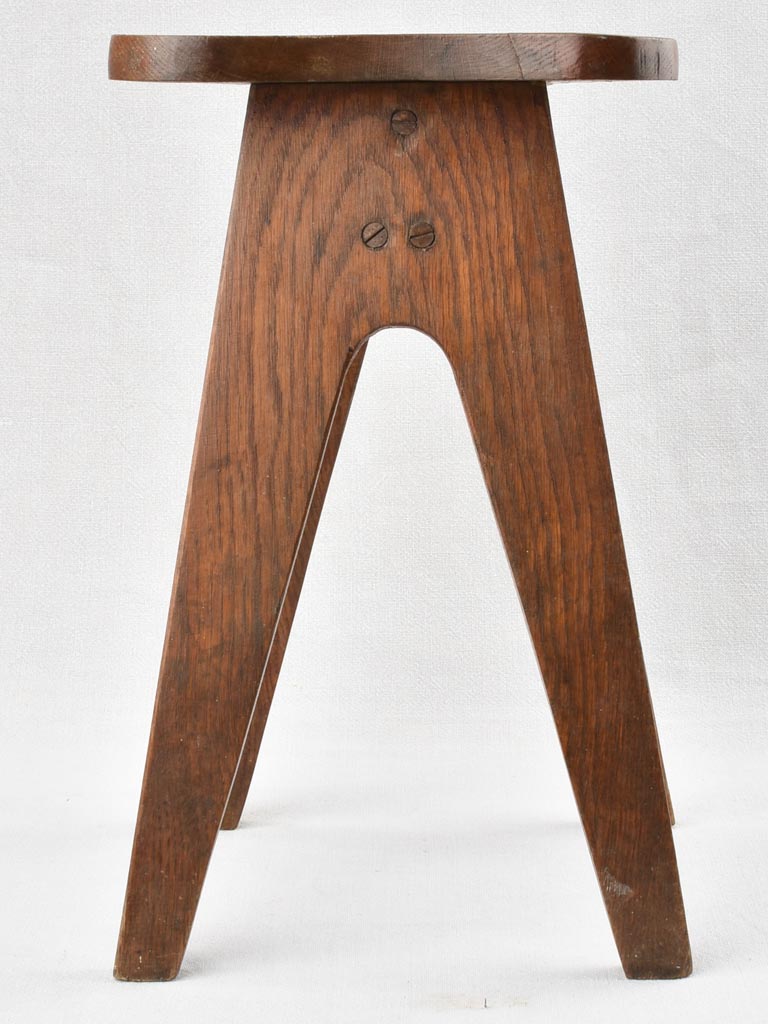 Classic oak stool, mid-century design