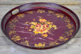 Napoleon III platter - hand-painted flowers 17¾"