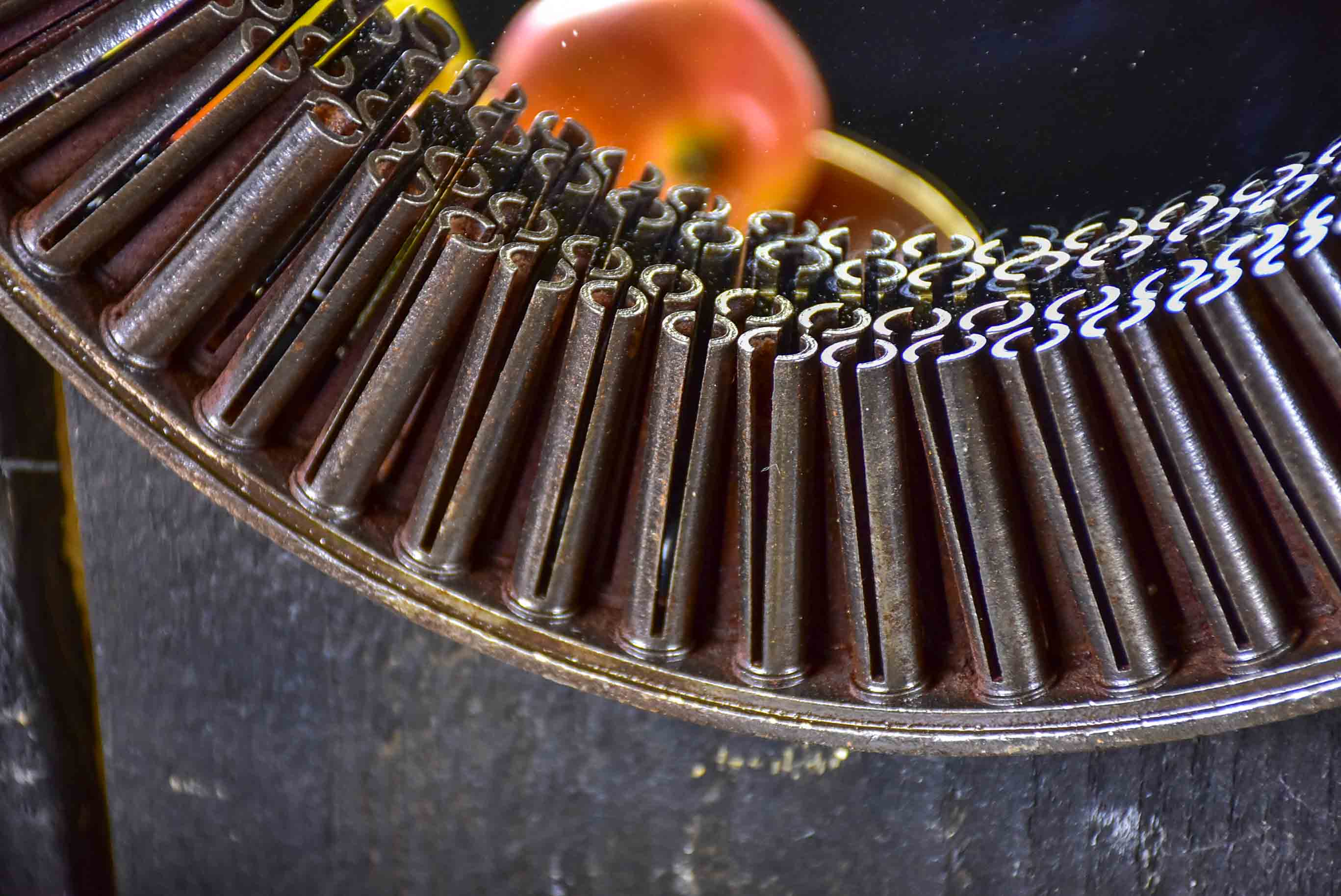 Round mirrors made from salvaged industrial materials