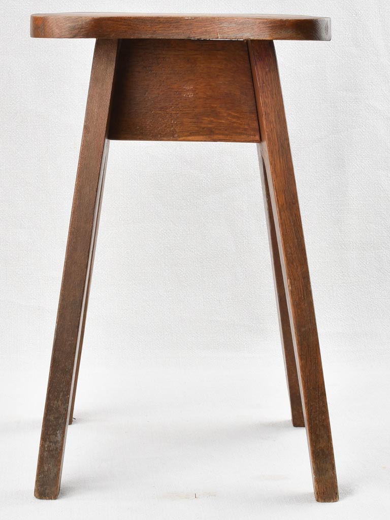 Rustic 1960s oak stool, charming
