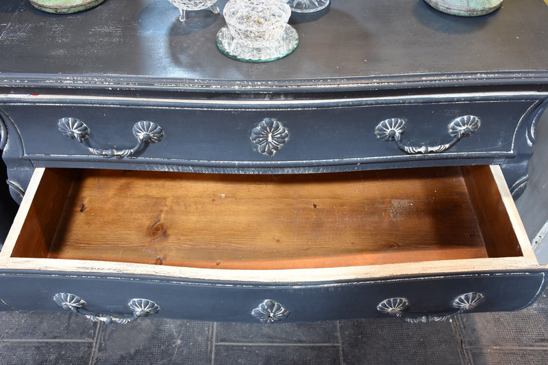 French Tombeau commode with blue patina