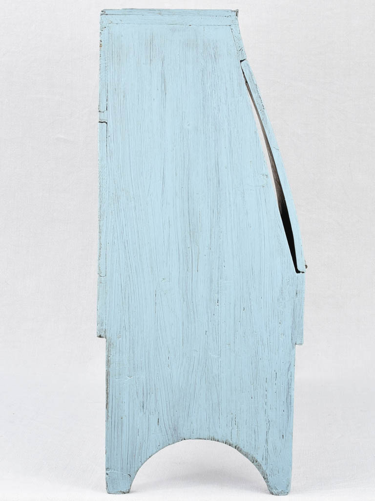 Italian drop front storage console, blue, 27¼"