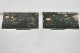 Pair of nineteenth-century French shelves with dark green patina