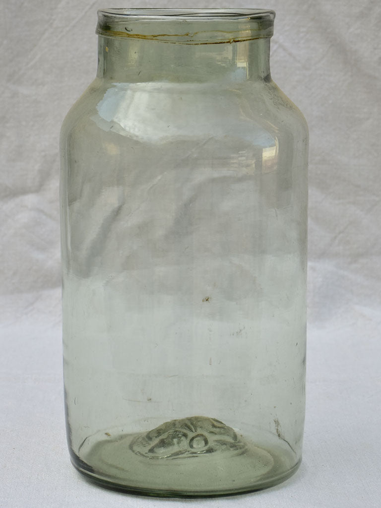Early 20th century French preserving glass jar - gray 12½"