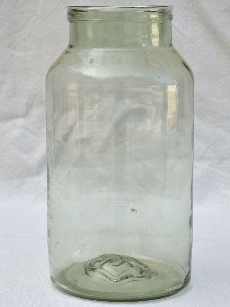 Early 20th century French preserving glass jar - gray 12½"