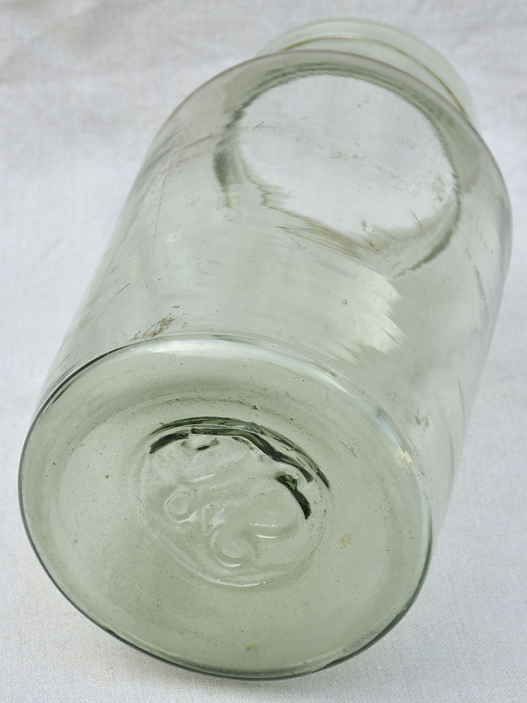 Early 20th century French preserving glass jar - gray 12½"