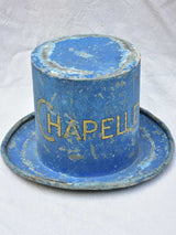 Rare 19th Century French hat - zinc sign from a hatter's shop 10¾"