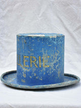 Rare 19th Century French hat - zinc sign from a hatter's shop 10¾"