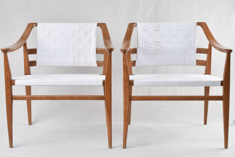 Pair of Scandinavian teak shaker armchairs