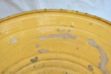 Large antique French tian cooking bowl with yellow glaze 21¾"