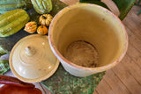 Large French terracotta pot with original lid