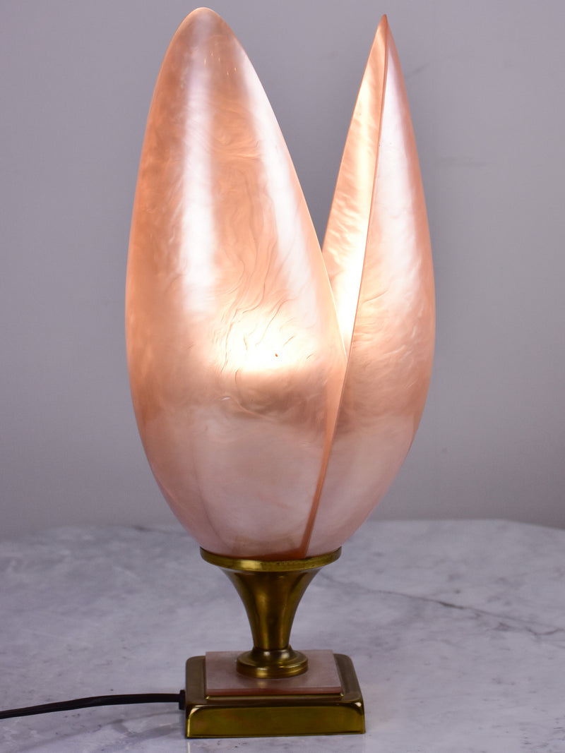 Pink Liane Rougier flower lamp 1970's