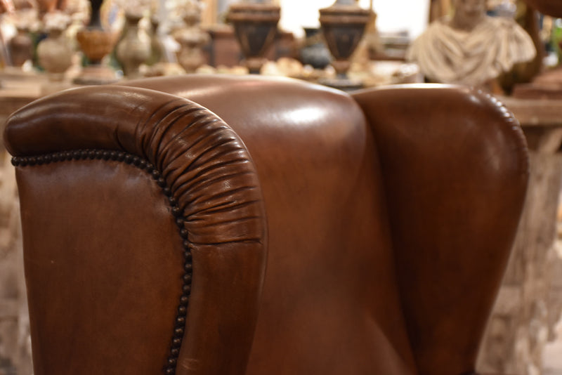 Vintage French wingback club chair