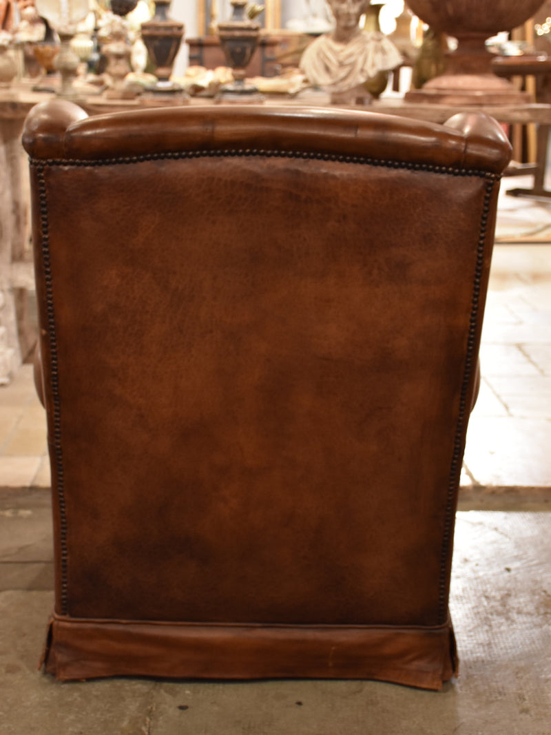 Vintage French wingback club chair
