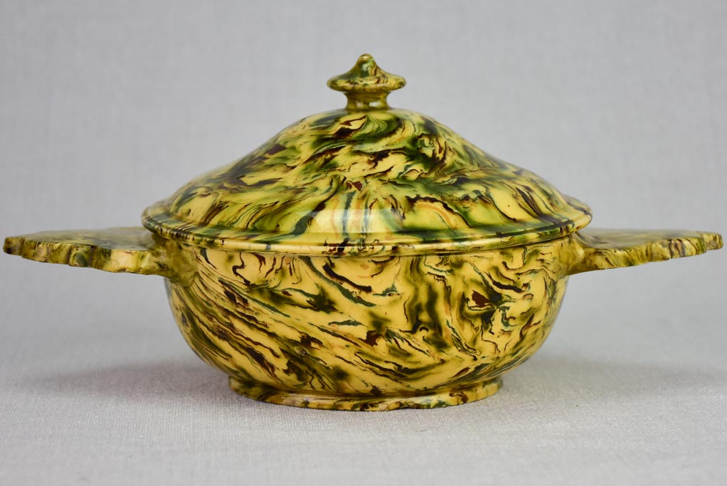 Early twentieth century Pichon Uzes vegetable serving bowl with lid