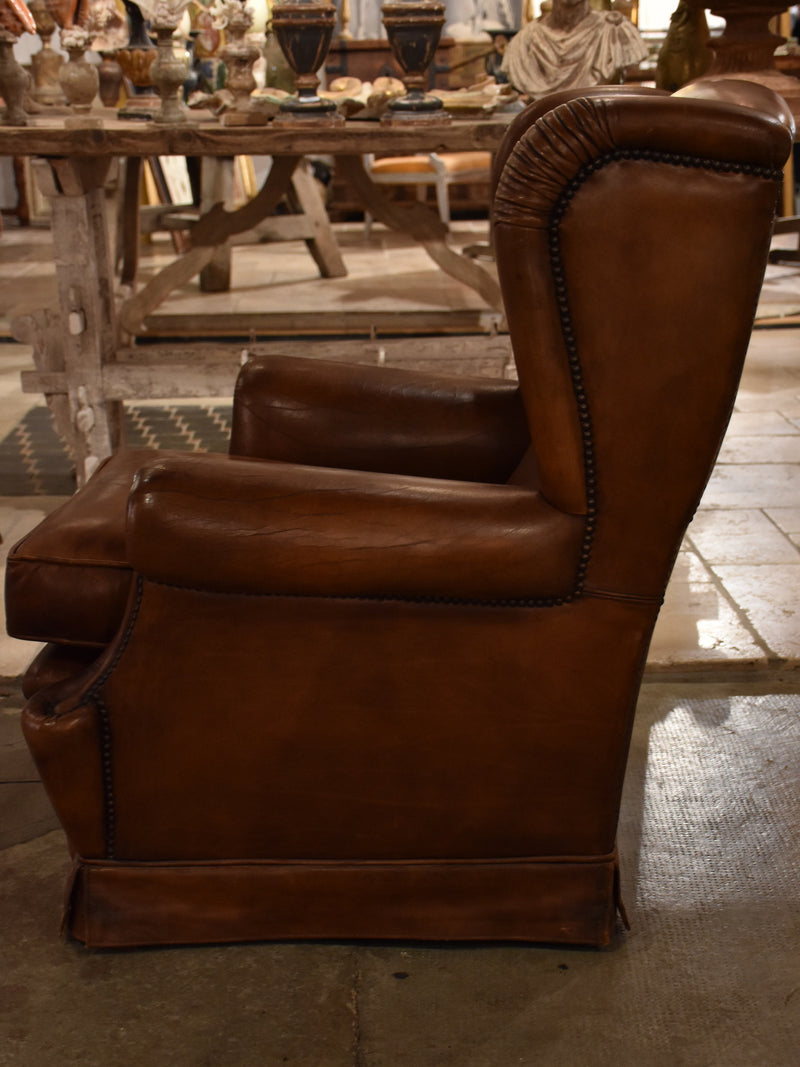 Vintage French wingback club chair