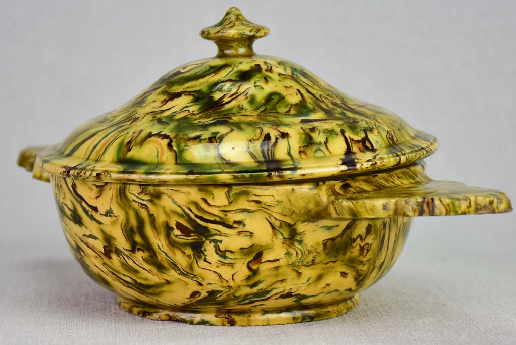 Early twentieth century Pichon Uzes vegetable serving bowl with lid