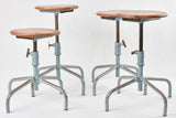 4 industrial atelier stools with wooden seats