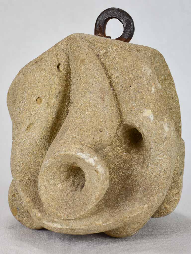 19th-century carved stone counterweight 8¼"
