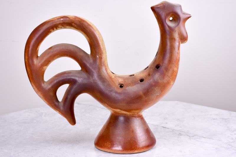 French Ceramic Rooster Flower Vase